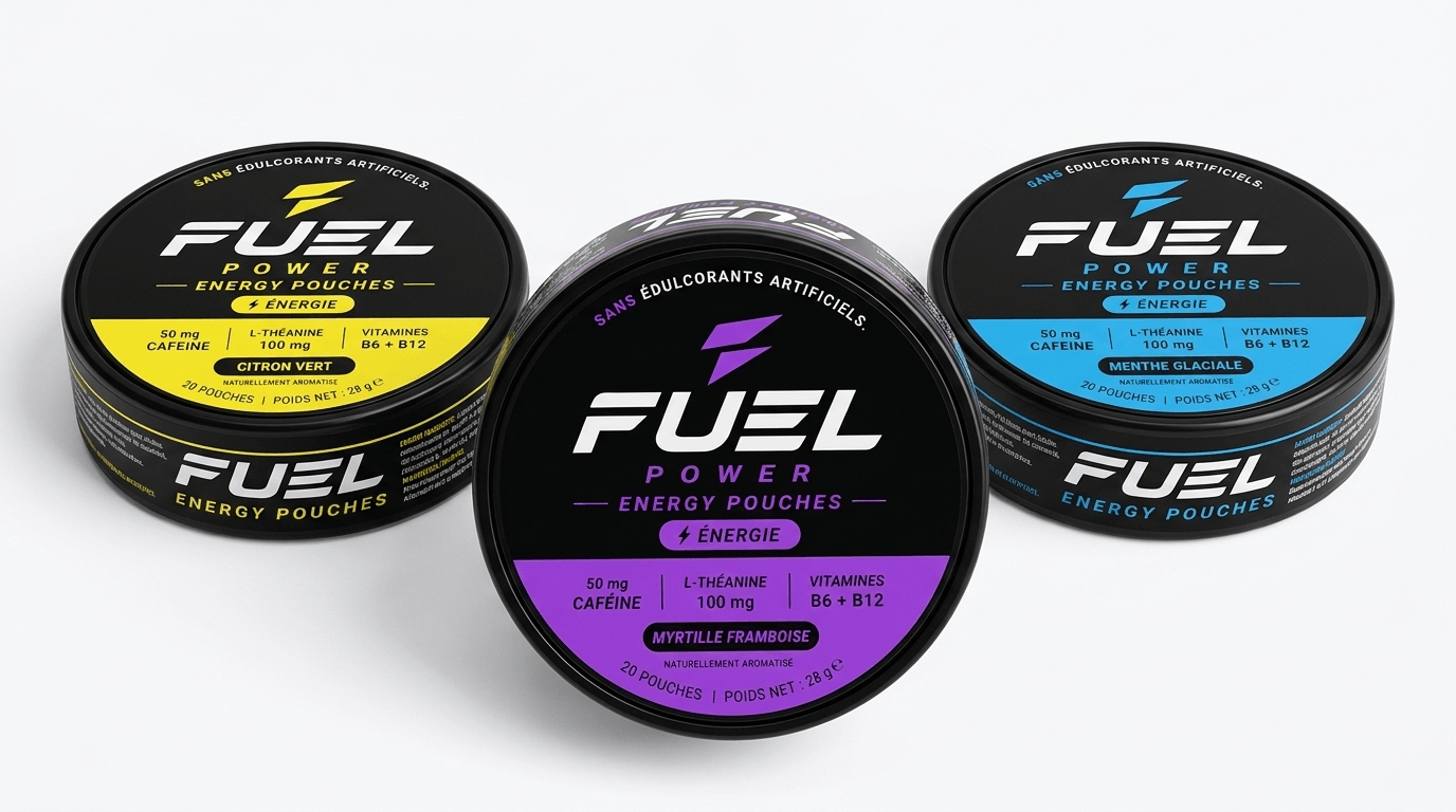 Fasi di produzione di un energy pouch, fibra e dosaggio
