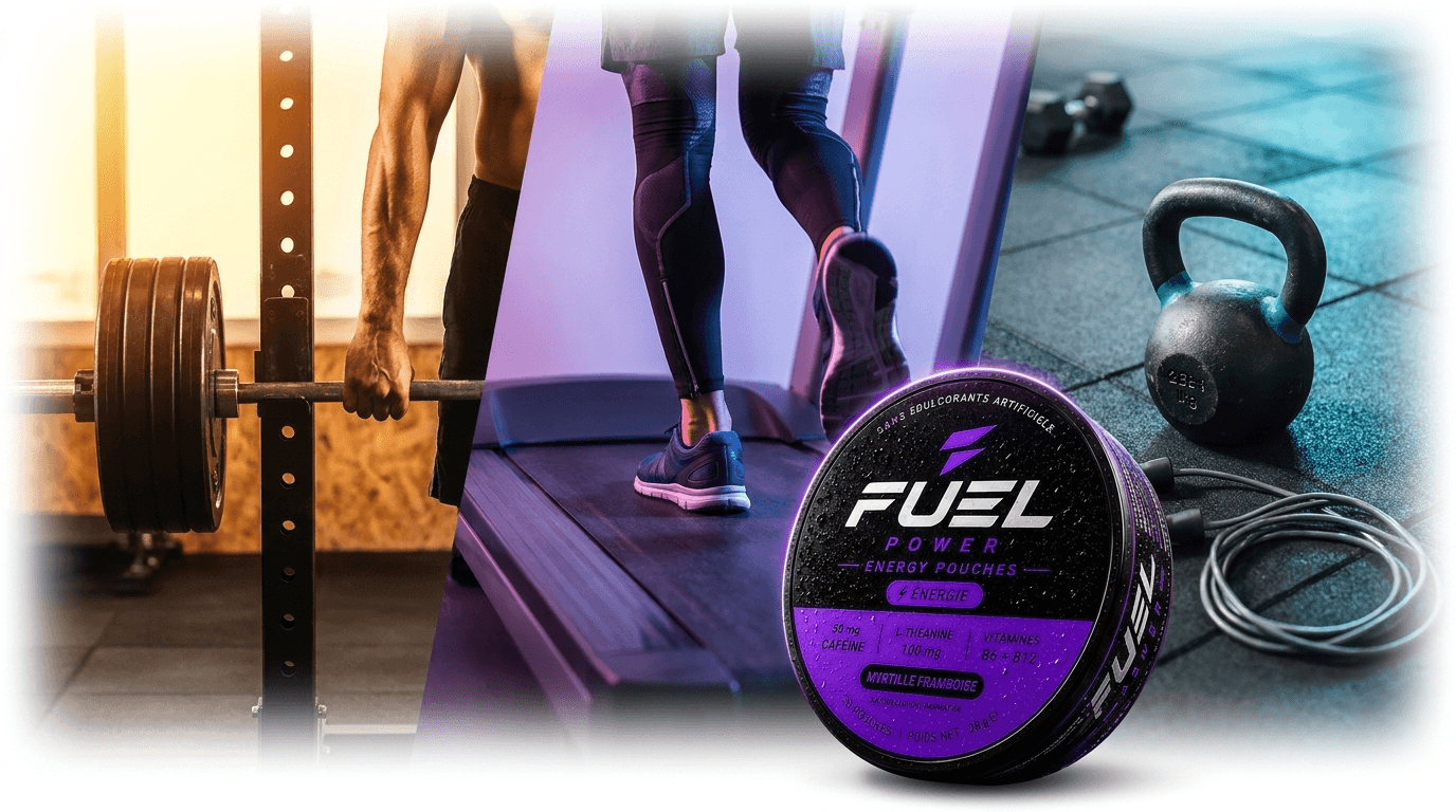 Sportivo che posiziona un pouch FUEL POWER prima del riscaldamento